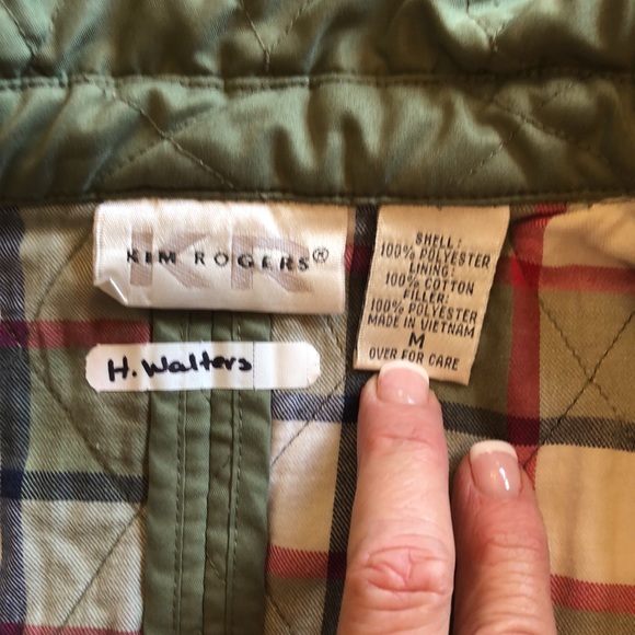 Kim Roger snap up quilted jacket with contrasting plaid interior szM - Picture 7 of 10